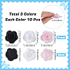 30Pcs 3 Styles 3D Rose Flower Polyester Computerized Embroidered Ornament Accessories FIND-GF0006-03B-2