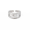 304 Stainless Steel Criss Cross Open Cuff Ring for Women RJEW-S405-215P-1