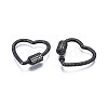 Brass Micro Pave Clear Cubic Zirconia Screw Carabiner Lock Charms ZIRC-T004-99-3