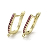 Brass Micro Pave Cubic Zirconia Hoop Earring Findings KK-C048-11G-1