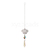 Iron Crown Hanging Crystal Chandelier Pendant HJEW-M002-09P-2