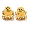 Christmas Gingerbread Man Silicone Beads SIL-U005-01B-1