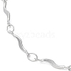 Non-Tarnish 304 Stainless Steel Wave Bar Link Chain Necklaces NJEW-K249-17P-2