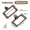25Pcs Rectangle Zinc Alloy Label Frame Card Holder AJEW-FH0008-75D-2