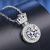 Anti-Tarnish Rhodium Plated 925 Sterling Silver Micro Pave Clear Cubic Zirconia Cable Chain Necklaces AJEW-U007-03P-2