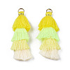 Polycotton(Polyester Cotton) Layered Tassel Big Pendant Decorations FIND-T052-16-M-6