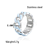 Stainless Steel Enamel Curb Chains Finger Rings WJ4756-4-2