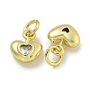 Rack Plating Brass Micro Pave Cubic Zirconia Charms KK-E114-01G-05-2