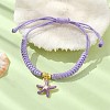 Starfish Shape Alloy Enamel Pendant Bracelets BJEW-JB09883-01-2