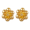 Glass Seed Beads Flower Stud Earrings EJEW-MZ00349-03-2