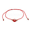 Flat Round with Evil Eye  Braided Bead Bracelets WG2D48B-01-2