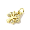 Brass Micro Pave Cubic Zirconia Charms KK-M283-27A-01-2