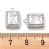 Brass Micro Pave Clear Cubic Zirconia Pendants KK-M102-38P-3