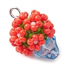 Beaded Flower Potted Charms PALLOY-MZ00446-01-3