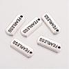 Tibetan Style Alloy Rectangle with Word Fearless Pendants X-TIBEP-Q043-064-RS-1
