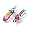 Faceted Bullet Glass Pointed Pendants KK-E282-01P-06-5