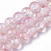 Transparent Spray Painted Crackle Glass Bead Strands GLAA-N035-03C-A06-1