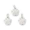 Rack Plating Brass Micro Pave Clear Cubic Zirconia Charms KK-C011-58P-3