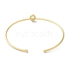 Rack Plating Brass Micro Pave Clear Cubic Zirconia Letter Open Cuff Bangles BJEW-A018-01G-O-3