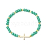 Faceted Rondelle Glass Beaded Stretch Bracelets BJEW-JB10765-1