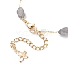 Handmade Glass & Natural Labradorite Nuggets Beads Necklaces BJEW-JB12461-02-4