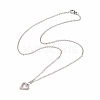 Brass Pendant Necklace with Clear Cubic Zirconia NJEW-JN04250-01-4