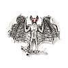 Halloween Bat Tibetan Style Zinc Alloy Brooches for Backpack Clothes JEWB-S025-15B-1