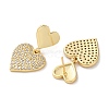 Brass Pave Clear Cubic Zirconia Stud Earrings for Women EJEW-M258-13G-2