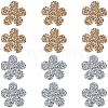 CRASPIRE 12Pcs 2 Colors Flower Hotfix Rhinestone DIY-CP0009-64-1