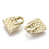 Brass Micro Pave Cubic Clear Zirconia Charms KK-N232-122-NF-3