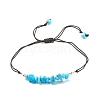 Synthetic Turquoise(Dyed) Chips Braided Bead Bracelet BJEW-JB08019-05-1