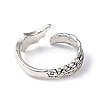 Alloy Wing Open Cuff Ring for Women RJEW-K239-17F-AS-2