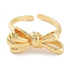 Bowknot Rack Plating Brass Open Cuff Rings RJEW-Z059-27G-2