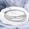 304 Stainless Steel Polymer Clay Rhinestone Hinged Bangles for Women BJEW-A011-16P-2