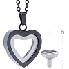 1Pc Stainless Steel Heart Pendant Urn Ashes Necklaces NJEW-CN0001-17B-1
