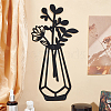 Iron Wall Art Vase Flowers AJEW-WH0263-16-5