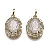 Golden Plated Brass Micro Pave Clear Cubic Zirconia Pendants ZIRC-F123-02H-1