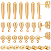 BENECREAT 30Pcs 3 Style Ball & Teardrop Brass Stud Earring Findings KK-BC0012-24-1