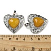 Natural Topaz Jade Peach Love Heart Pendants G-G158-01M-3