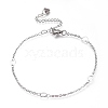 Tarnish Resistant 304 Stainless Steel Cable Chain Anklets AJEW-M026-10P-1