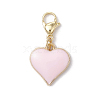 8Pcs Valentine's Day Heart Alloy Enamel Pendant Decorations HJEW-JM02830-4