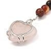 Natural Rose Quartz Heart Keychain G-Z033-11P-01-3