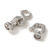 Rack Plating Brass Pave Clear Cubic Zirconia Fold Over Clasps KK-M285-31B-02P-2