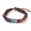 Natural Lava Rock Cord Beaded Bracelets BJEW-E351-02I-1