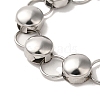 Non-Tarnish 304 Stainless Steel Flat Round Link Chain Bracelet BJEW-Q776-02D-01-2