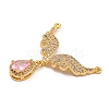 Rack Plating Brass Micro Pave Cubic Zirconia Pendants KK-U035-02G-2