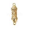 Rack Plating Brass Micro Pave Cubic Zirconia Hollow Column Links Connector Charms ZIRC-F142-50A-G01-1