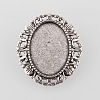 Vintage Alloy Brooch Cabochon Bezel Settings PALLOY-O038-30AS-2