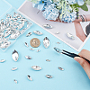 Fingerinspire 94Pcs 6 Style Pointed Back Glass Rhinestone Cabochons RGLA-FG0001-06-3