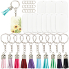 DIY Blank Double-sided Heat Transfer Aluminium Pendant Keychain Making Kits DIY-SP0005-26F-1